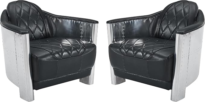 Art Leon Genuine Leather Accent Chairs by ArtLeon