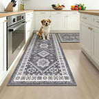 HEBE Boho Kitchen Rugs Set of 2, Non Slip Washable Kitchen Mats by HEBE