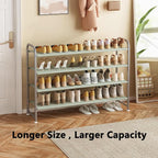 INGIORDAR Shoe Rack 4 Tier Long Storage Organizer Wide Metal Shoe Shelf - Image 4