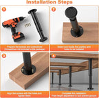Wlrrcwdttc 4 Pcs Adjustable Bed Center Support Legs 7.08-12.2 inch - Image 3