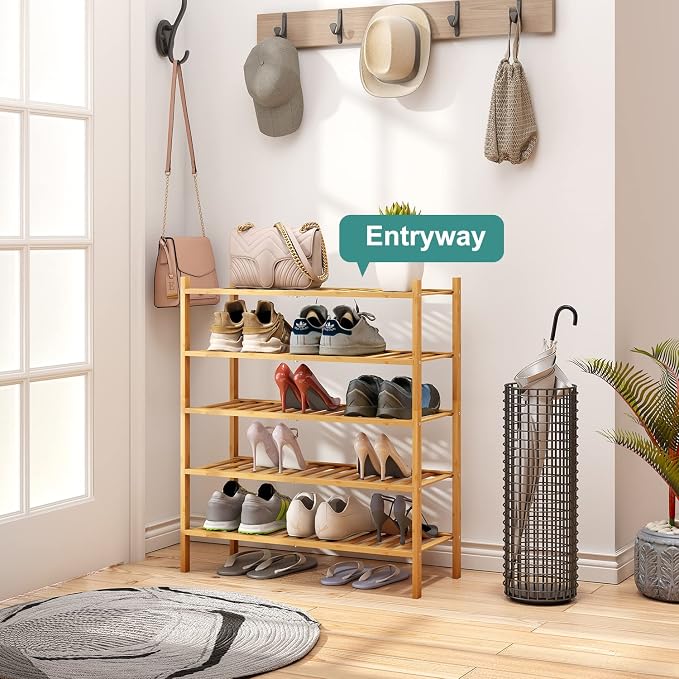 viewcare 5-Tier Bamboo Shoe Rack - Image 4
