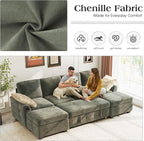 Ihanherry L-Shaped Sectional Sofa Bed, 6-Seater Convertible Pull Out Sleeper - Image 4