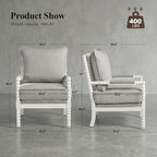 DUHOME Linen Fabric Spindle Accent Chair - Image 2