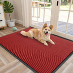OLANLY Front Door Mat 47x30, Waterproof Heavy-Duty Indoor Outdoor Doormat | Red by OLANLY