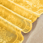YJ YANJUN Vintage Lace Curtains 36 Inch Length- Victorian Floral 70s Mustard - Image 4