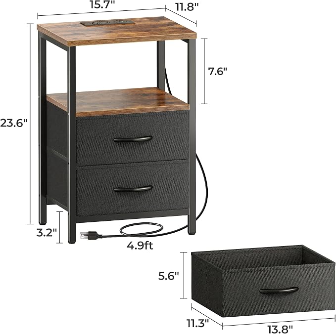 Huuger Nightstands Set of 2, End Tables - Image 2