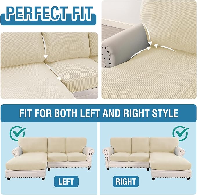 H.VERSAILTEX 2025 New Sectional Couch Covers 6 Pieces Stretch Sofa Covers - Image 5