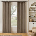 Latte Pinch Pleated 100% Blackout Linen Bedroom Curtains 86 Inch Length | by Twodrapes