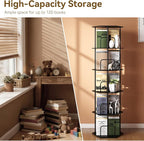 SUNMORY 5 Tier Rotating Bookshelf Tower, Revolving 360 ° Spinning Bookcase - Image 3