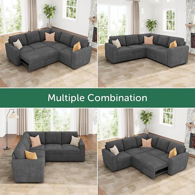 HONBAY Modular Sectional Sleeper Sofa - Image 4