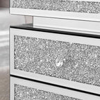 Modern Glam Glass Mirror Nightstand, 3-Drawer Luxury Mirrored Accent Table - Image 8