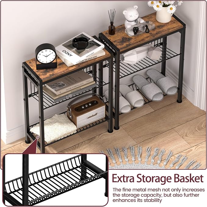 Narrow Side Table for Small Space, 3-Tier End Table - Image 6
