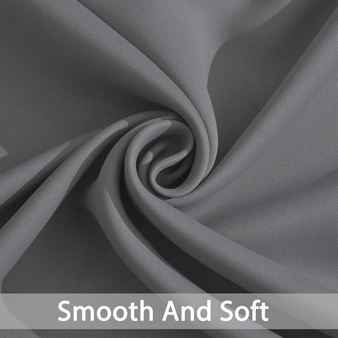 Yakamok Grey Room Darkening Curtains 52x63 inch Gray Grommet-Living Room | 2 - Image 4