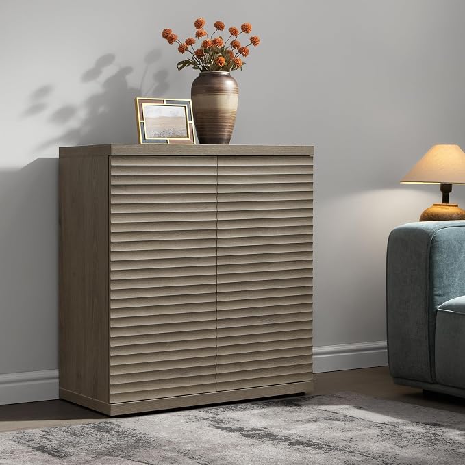 SICOTAS Buffet Cabinet with Storage Accent Sideboard Modern Credenza with Doors - Image 2