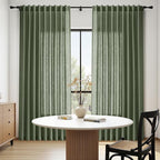 70 Inches Wide Olive Green Linen Curtains - Image 8