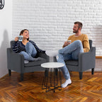 VINGLI Accent Chairs Set of 2 Living Room Chairs Dark Grey Reading Chair - Image 9
