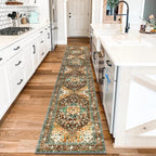 Yamaziot Washable Runner Rug, 2x10 Non-Slip Boho Hallway Kitchen Rug | Stain - Image 8