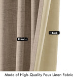 MIULEE 100% Blackout Linen Curtains 42 x 108 Inch Copper Brown 2 Panel | - Image 6