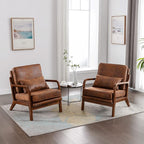 Mid Century Modern Accent Chair Set of 2 Living Room- Comfy Solid Wood Arm Chair - Image 10