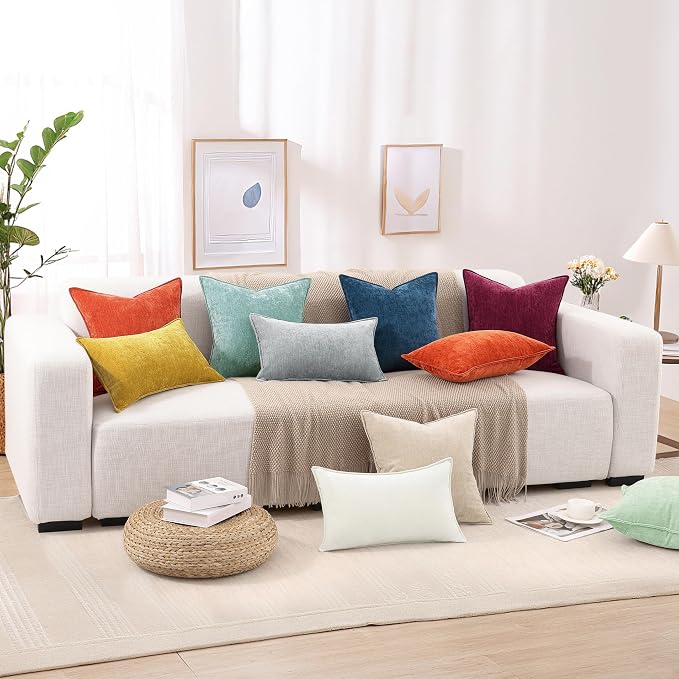 decorUhome Summer Couch Euro Sham Throw Pillow Covers 26x26 Set of 2, - Image 9