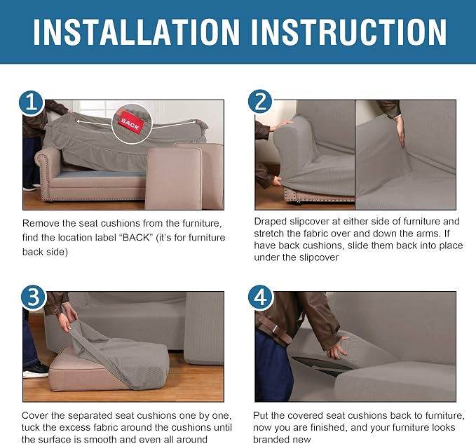 H.VERSAILTEX 3 Piece Stretch Sofa Covers - Image 7