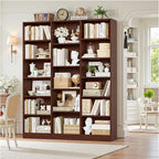 FACBOTALL Triple Wide Bookshelf, 6 Tier Large Bookshelf, Bookcase - Image 2