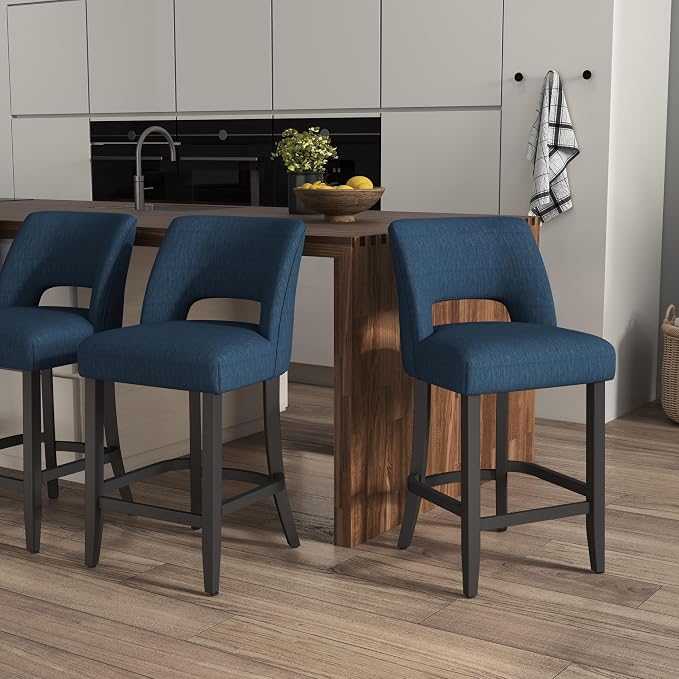 VKNOW Bar Stools Set of 2, Modern Counter Height Bar Stools - Image 3