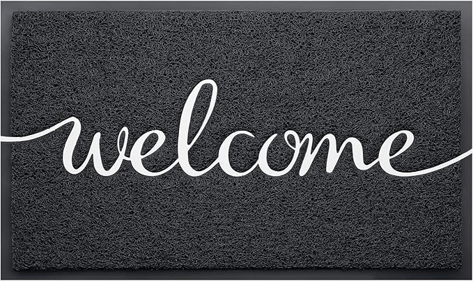 Door Mat, Welcome Mat Low Profile Floor Mat Front Doormat Indoor and Outdoor by BeneathYourFeet