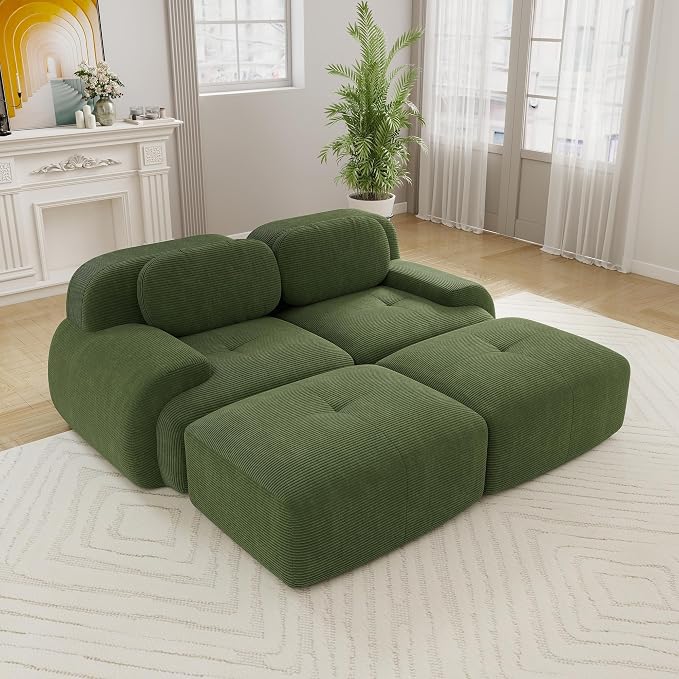Boneless Sectional Couch, No Assembly Required, 81.8” U Shaped Modular Cloud by ModonChicSofasCouches