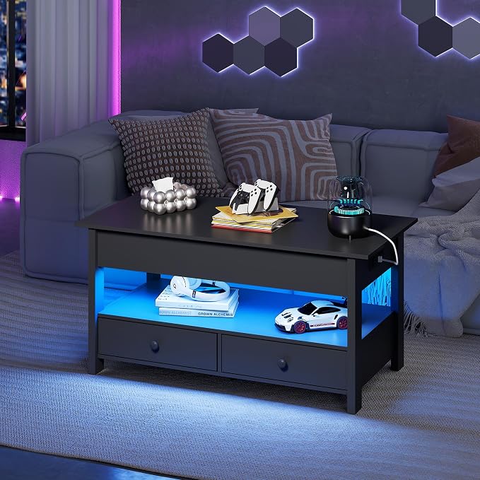 WLIVE Coffee Table, Lift Top Coffee Table - Image 8