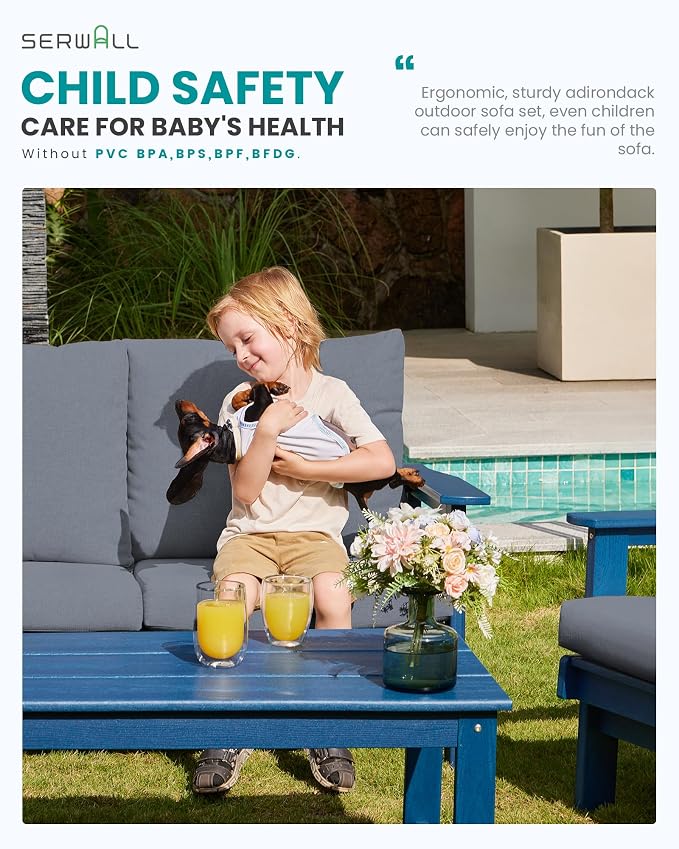 SERWALL HDPE Outdoor Patio Loveseat - Image 5