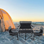 Camping Chair Set of 3, Outdoor Folding Camping Chairs - Image 2