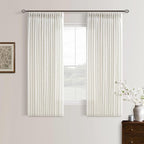 Pinch Pleated 54 Inch Cream Short Semi Sheer Linen Curtains 54 Inches Long | by Twodrapes