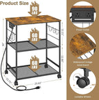 ThreeHio Rolling Kitchen Microwave Cart - Image 3