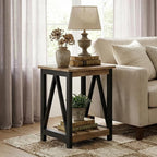 ChooChoo Farmhouse End Table, Rustic Vintage End Side Table - Image 5