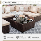 UPHA 9 Pieces Patio Furniture Sets, Wicker Outdoor Sectional Sofa Couch - Image 6