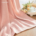 CozeCube Pink Seed Stitch Throw Blanket 50"x60", Farmhouse Decor | Blanket - Image 5