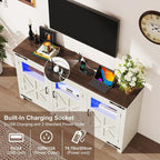 64" Large LED Farmhouse TV Stand - Image 4