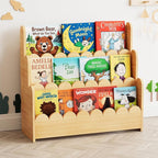 SpaceAid 3-Tier Scalloped Bookshelf, Montessori Bookcase by SpaceAid