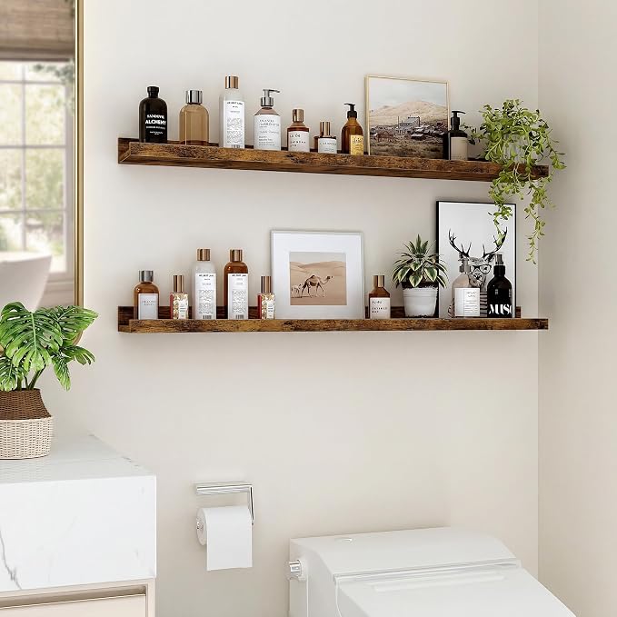 Floating Shelves for Wall, 36 inch Wood Floating Shelves Set of 2, Picture - Image 6