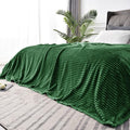 BEDELITE Ribbed Jacquard Dark Green King Size Blankets by BEDELITE