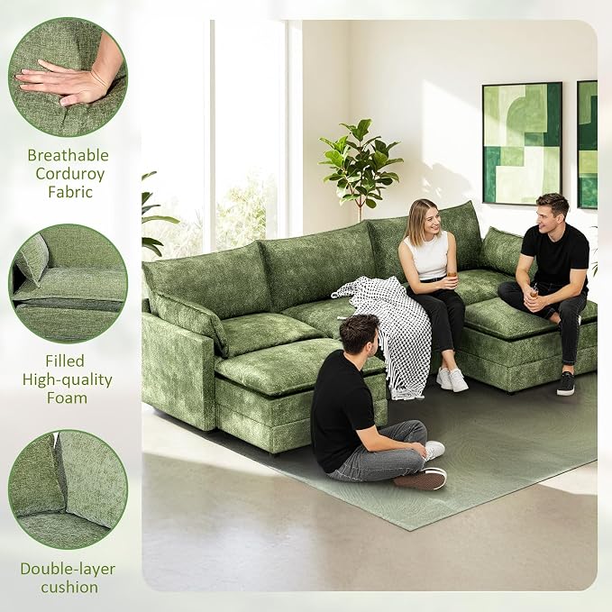 LEVELEVE 112.5" U-Shape Modular Sofa - Image 6