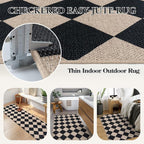 Lahome Checkered Easy Jute 3x5 Entryway Front Porch Rug, Washable Farmhouse - Image 5