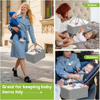Cidaziya 2In1 Baby Diaper Caddy Organizer and Storage, 3 Tier Rolling Cart - Image 6
