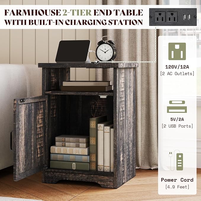 AMERLIFE 3-Piece Farmhouse Table Set Includes Coffee Table& Two End Tables - Image 5