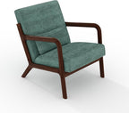 Garvee Mid-Century Modern Accent Chair, Chenille Upholstery, Solid Wood Armchair - Image 7