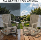 Adirondack Rocking Chair with Retractable Ottoman, Outdoor Folding Adirondack - Image 6