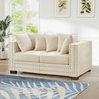 2 Piece Velvet Couch and Loveseat Sets, Mid Century Modern Couch - Image 9