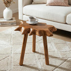 Natural Teak Wood Live Edge Side Table - Image 7