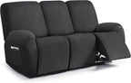 ANARACHON Leather Look Recliner Couch Cover, 8-Pieces Stretch Recliner Sofa by ANARACHON